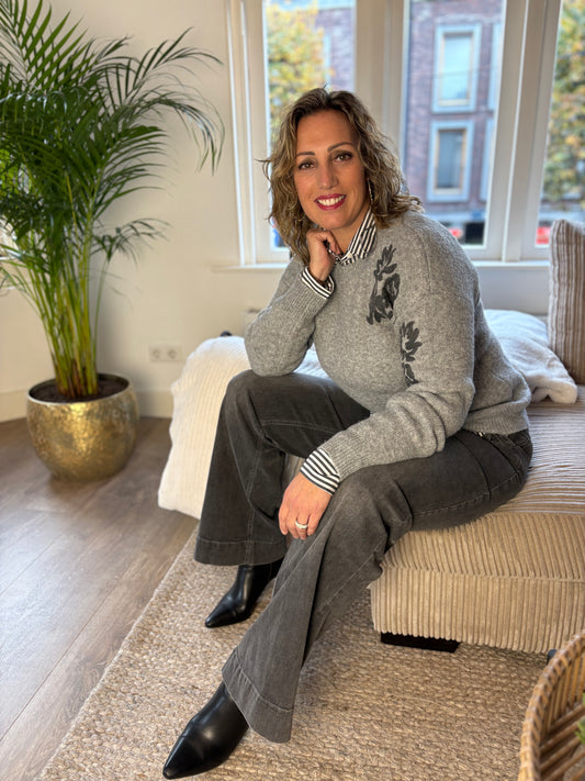 C&S trui Klaartje gray melange