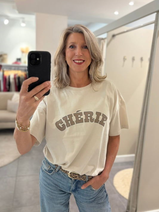 Freequent T-shirt Carol moonbeam/desert taupe