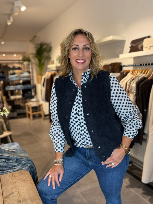 C&S gilet Giselle midnight blue