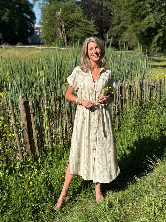 Unigirl jurk Alice zand/groen