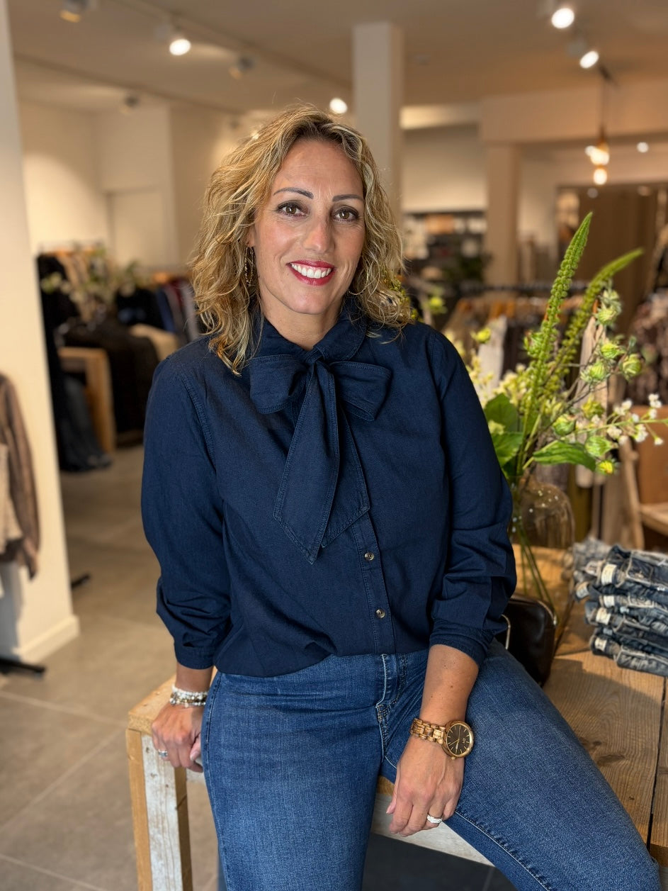 Freequent blouse Lisea indigo blue denim
