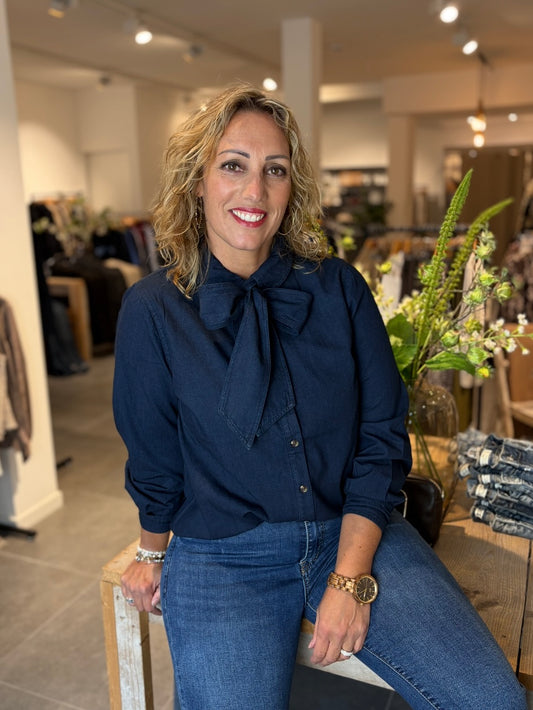 Freequent blouse Lisea indigo blue denim