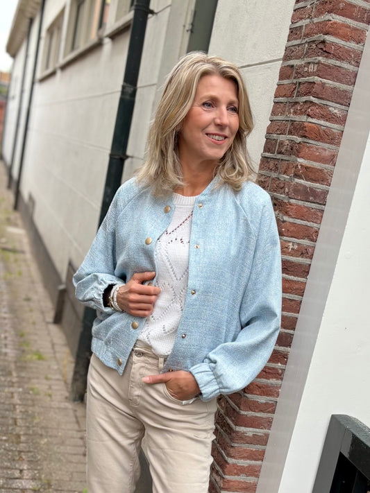 Cherry Paris bomberjack lichtblauw melange