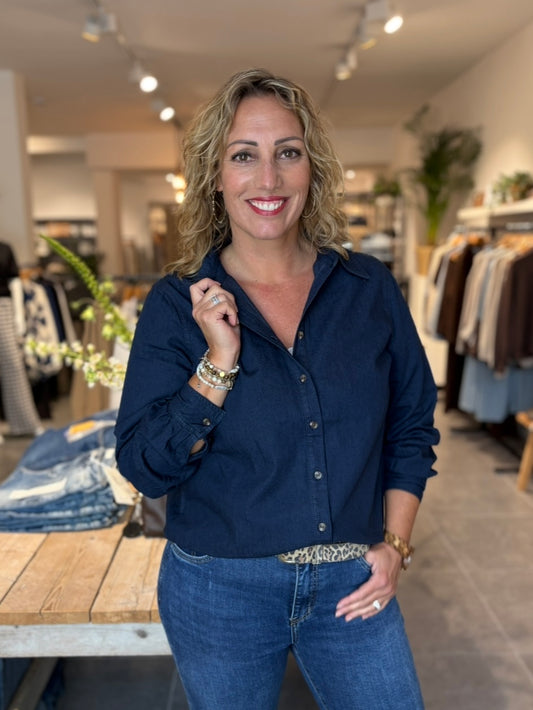 Freequent blouse Lisea indigo blue denim