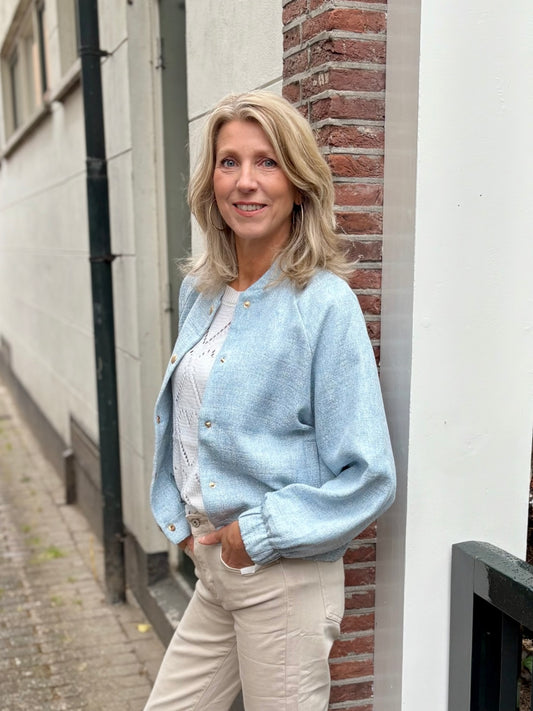 Cherry Paris bomberjack lichtblauw melange