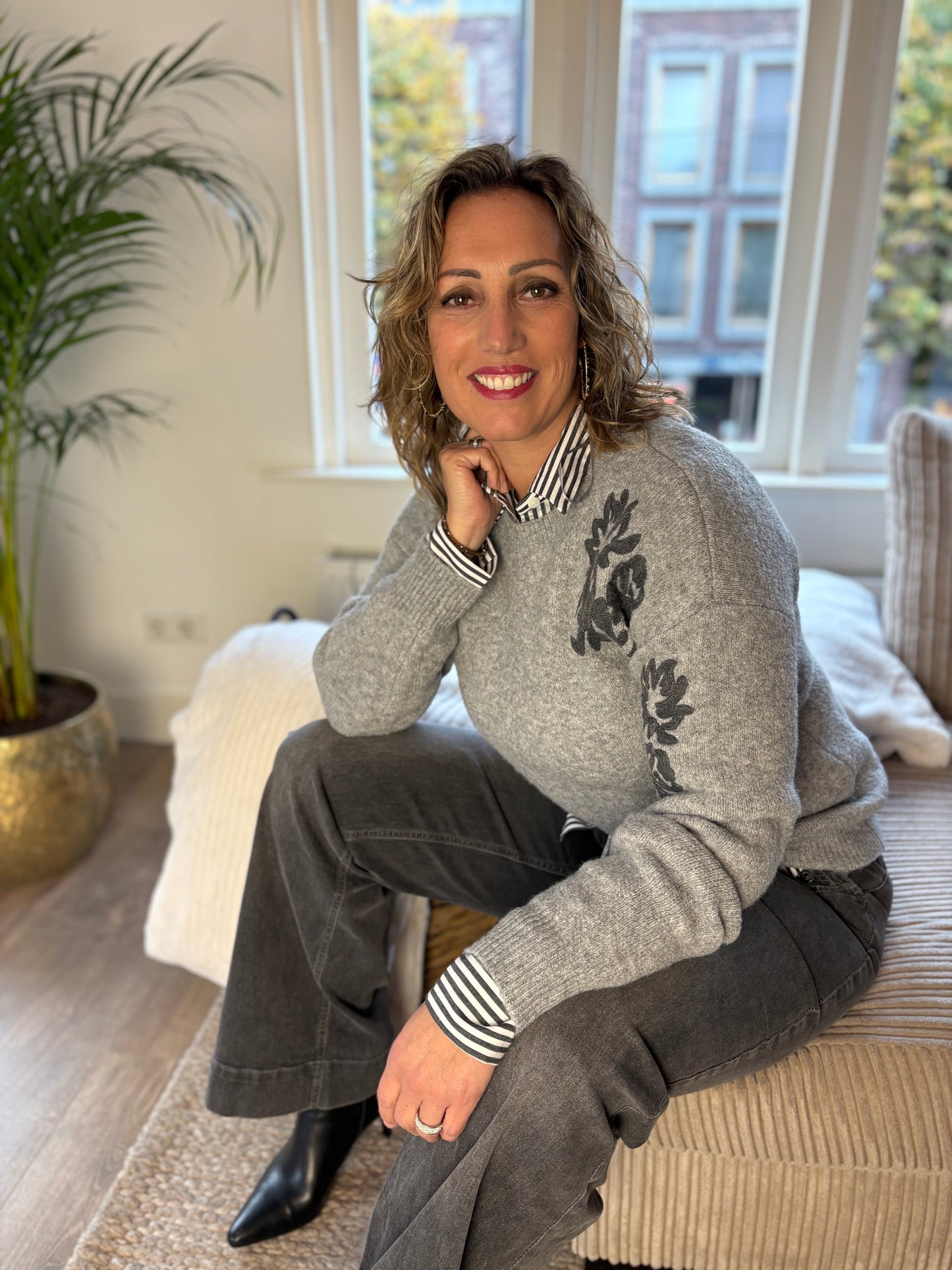 C&S trui Klaartje gray melange