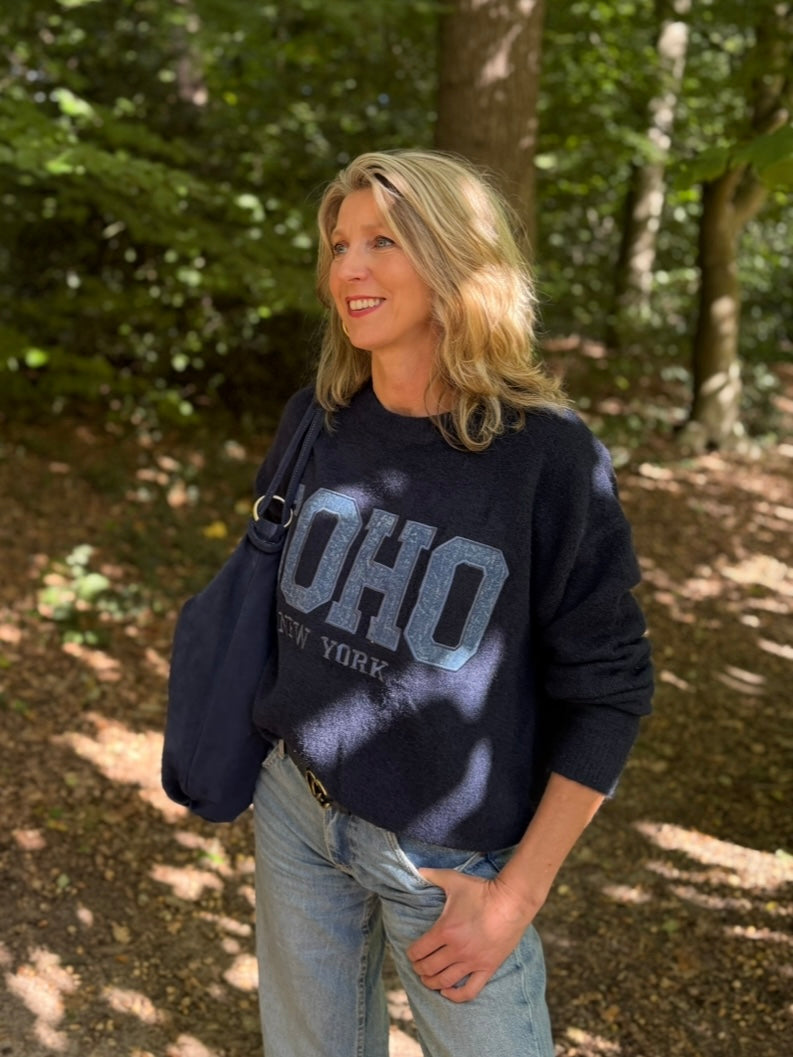 Flamant Rose trui SOHO blauw/jeans
