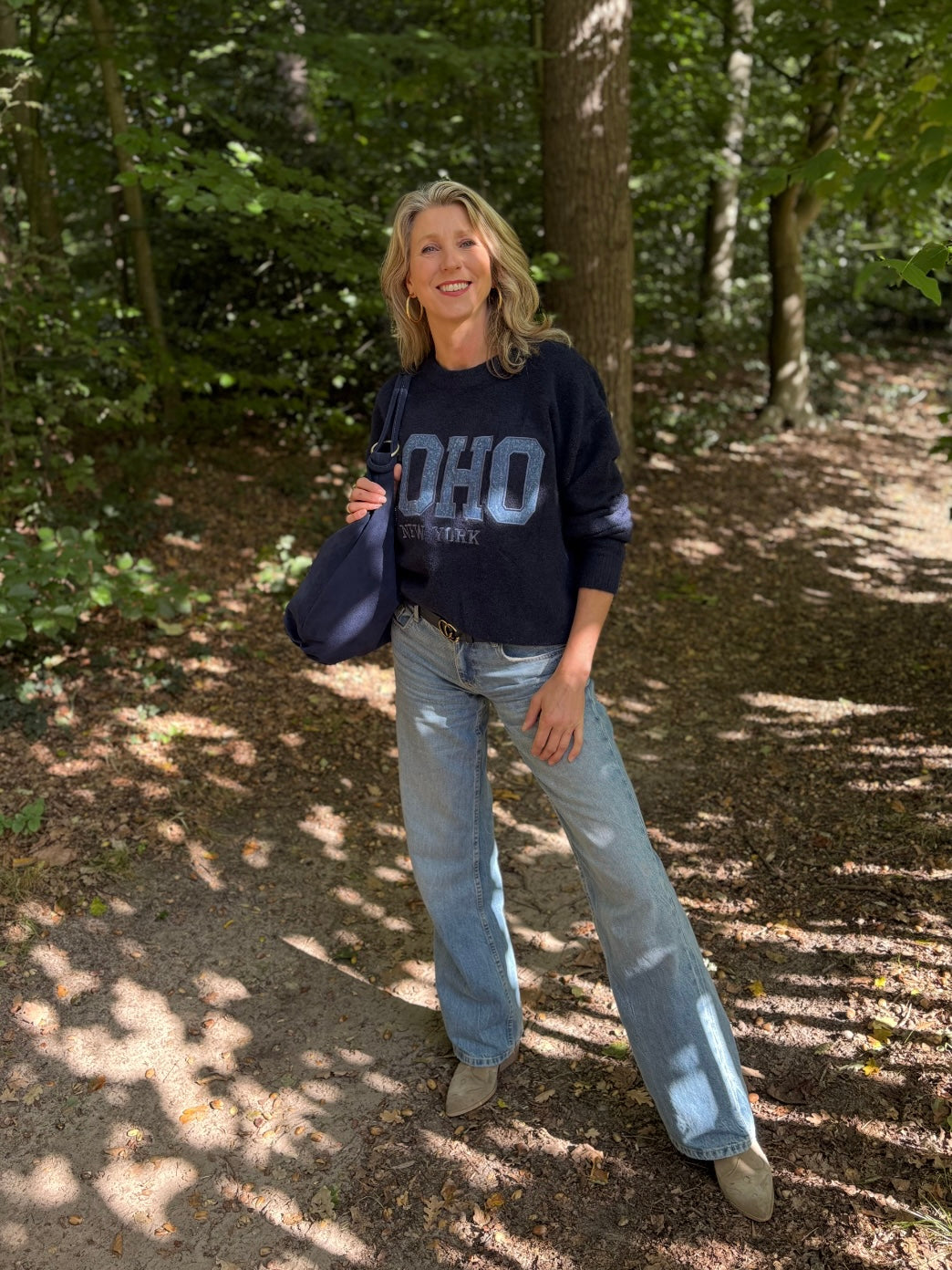 Flamant Rose trui SOHO blauw/jeans
