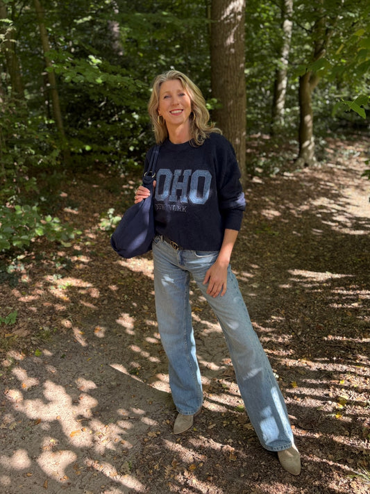 Flamant Rose trui SOHO blauw/jeans