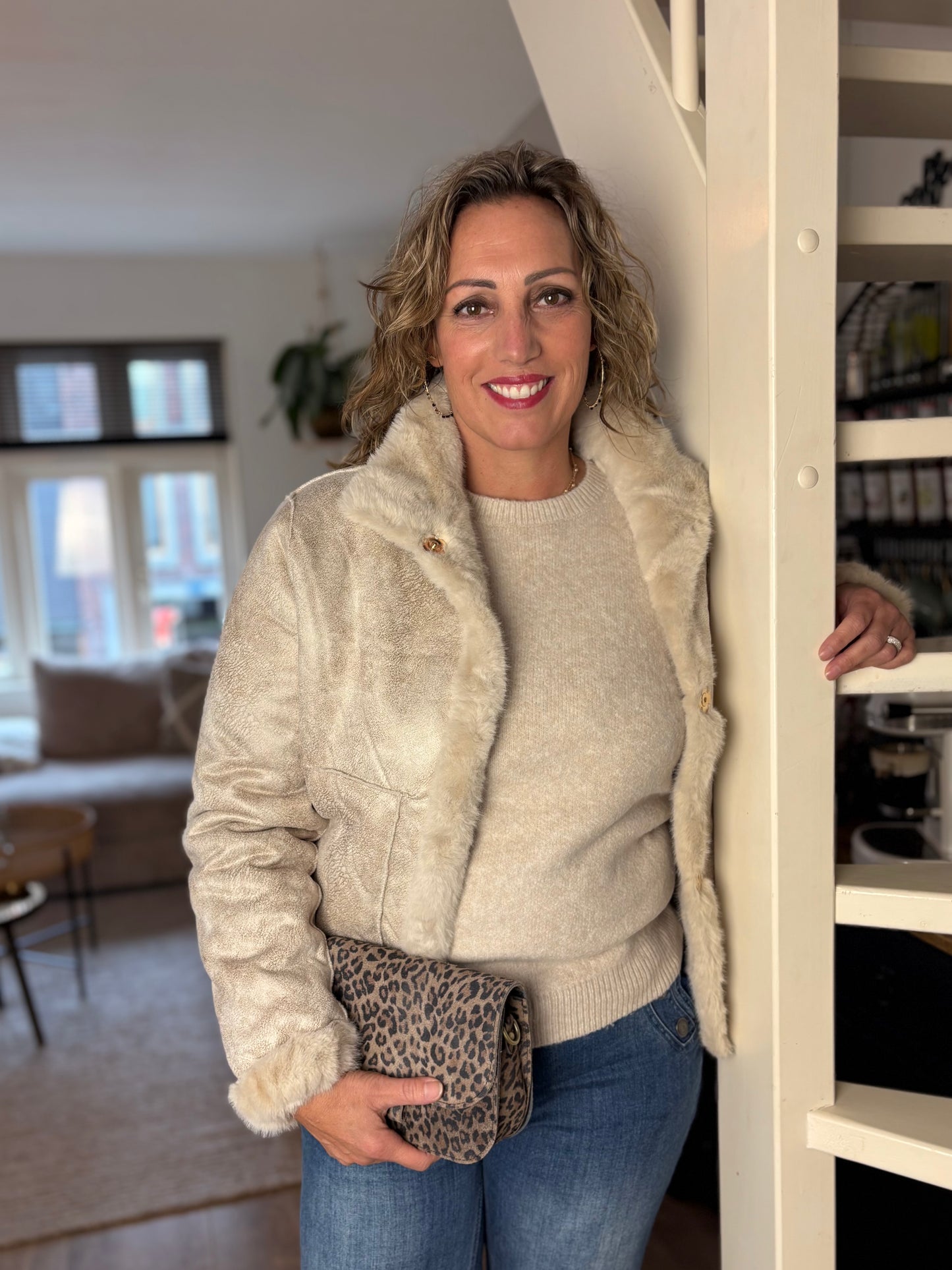 C&S jas Olsen imitatiebont sand