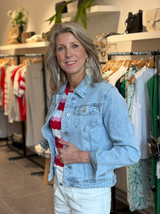 Voggo jeansjack light washing