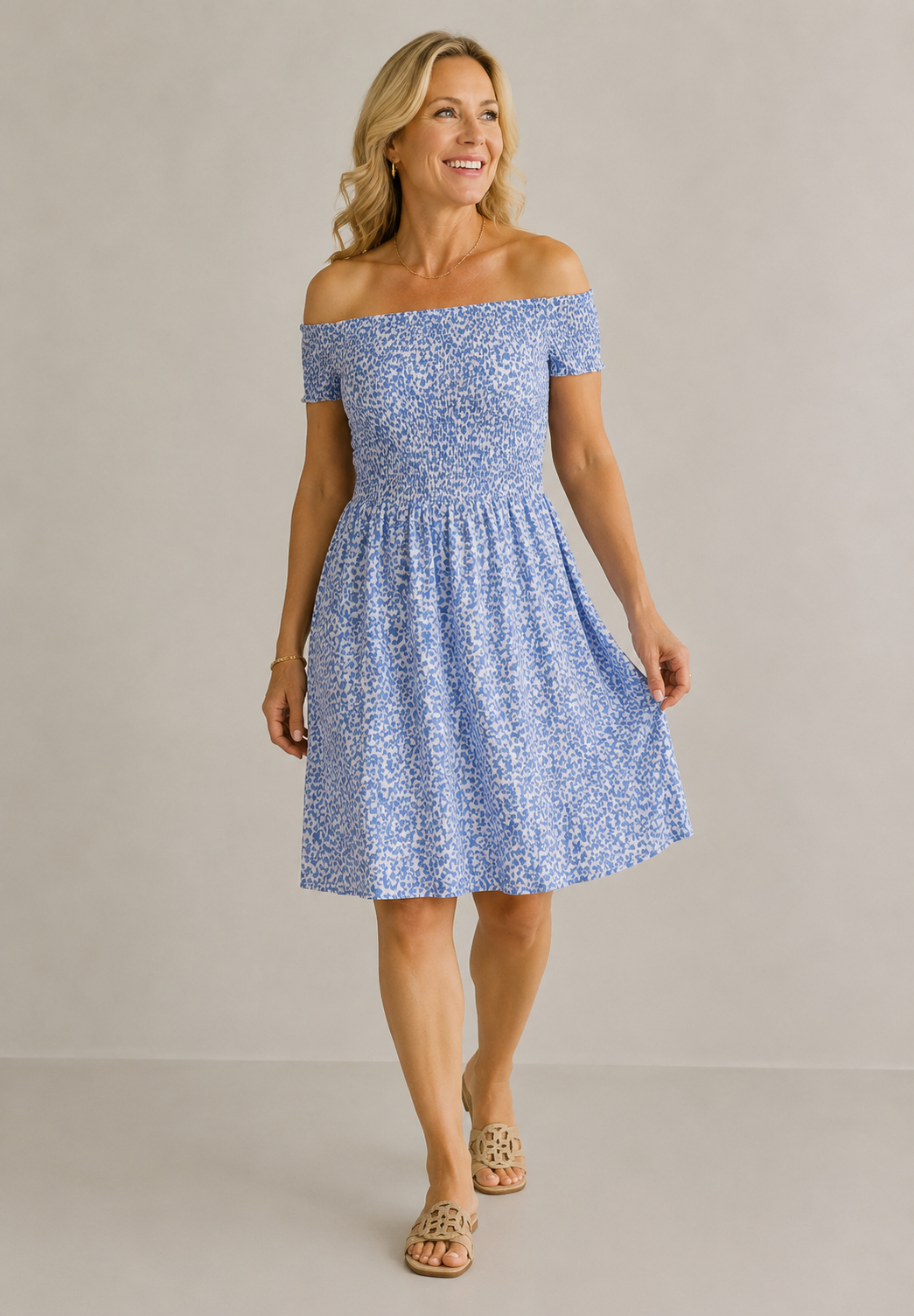 HL jurk Marielena blue flower