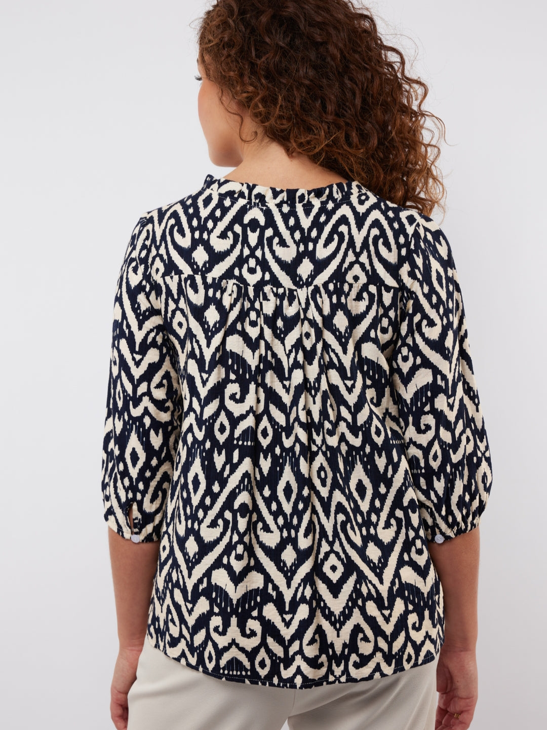 C&S blouse Emelia sand/navy blue