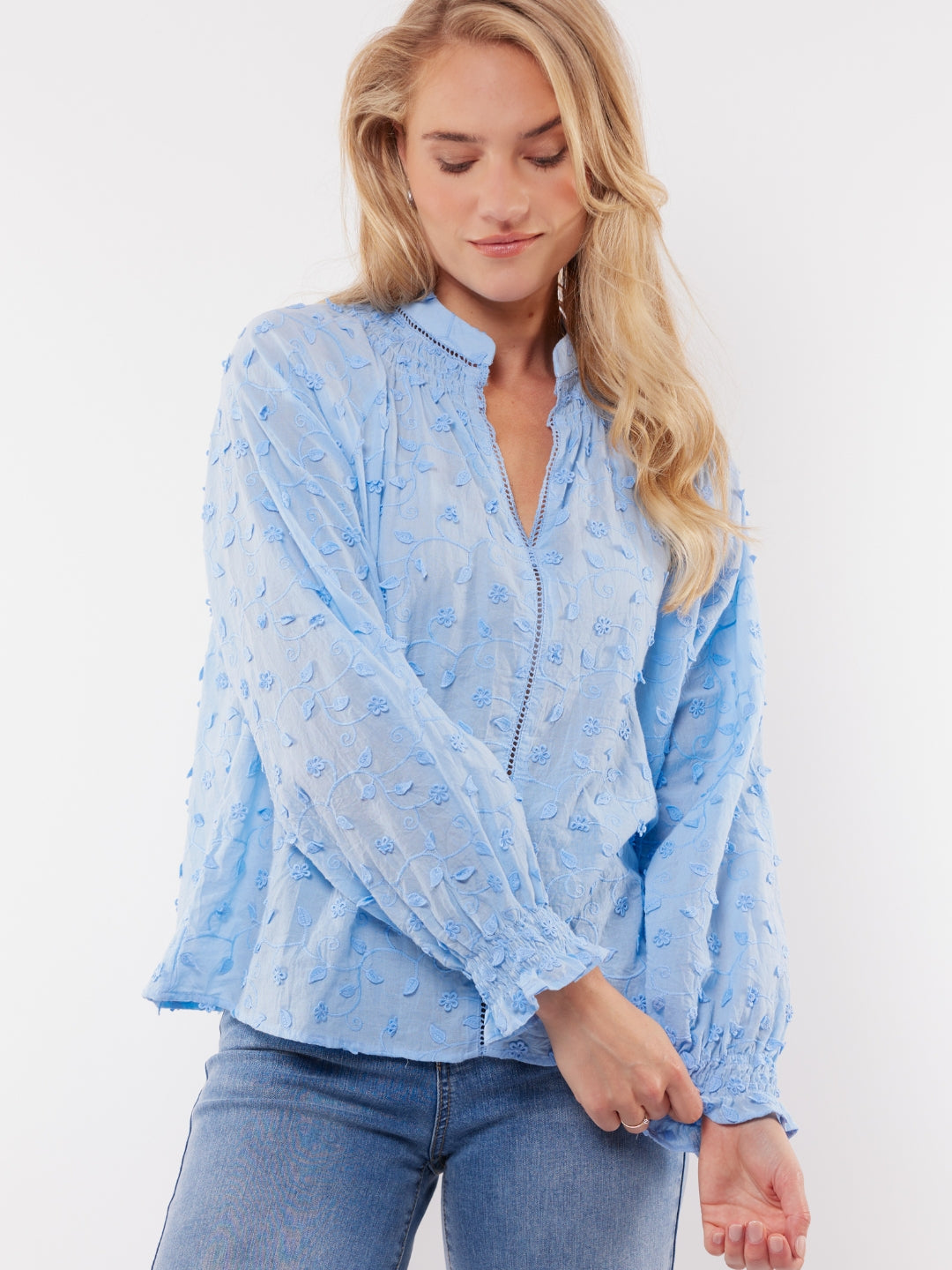 C&S blouse Aria ice blue