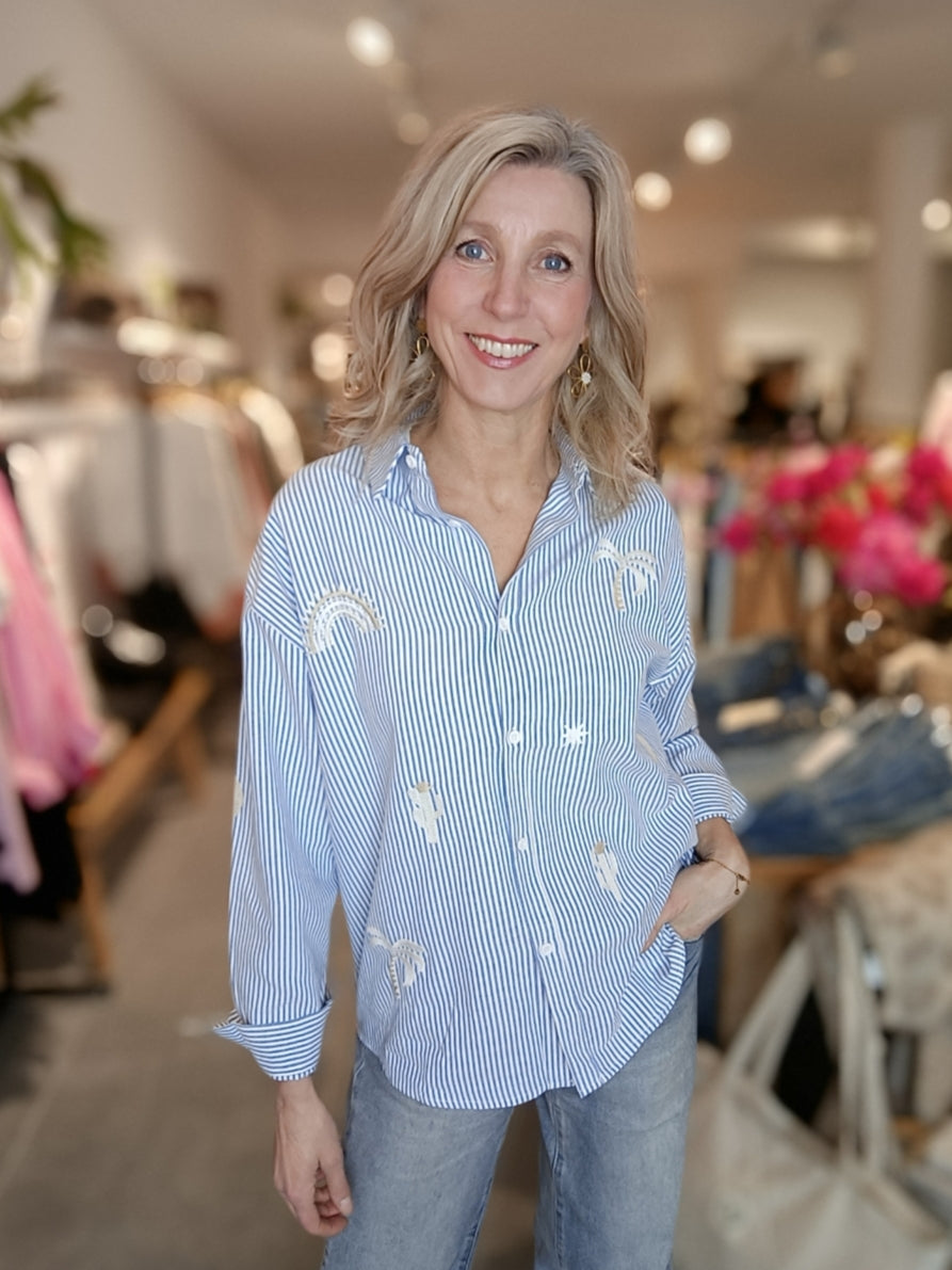 Musy Muse blouse streep/borduur