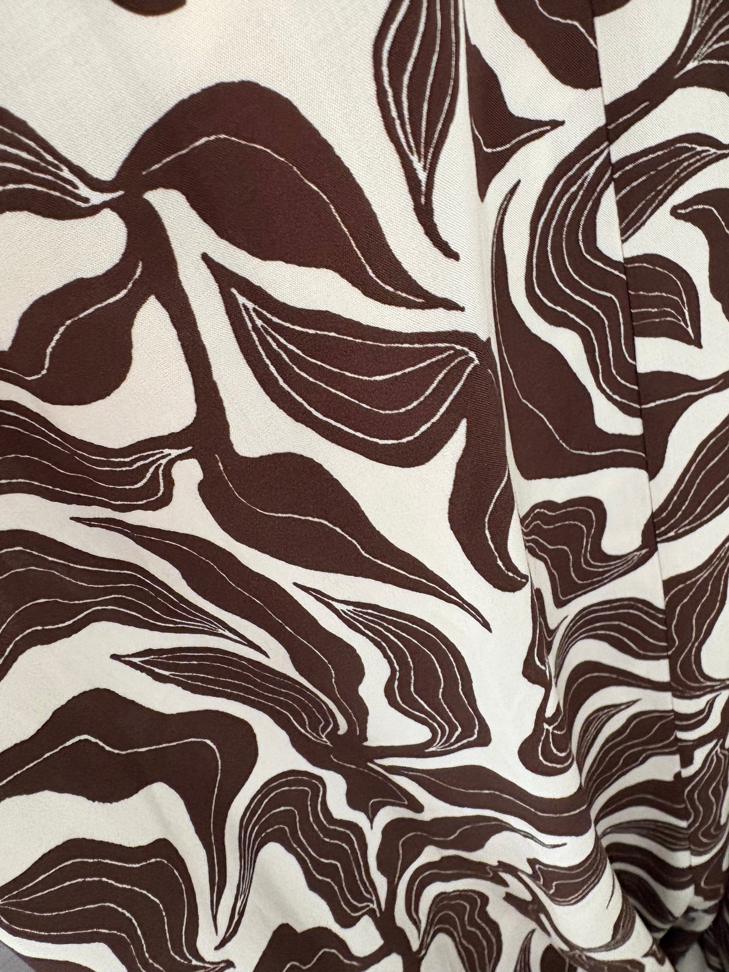 Vanto jurk print strik bruin/offwhite