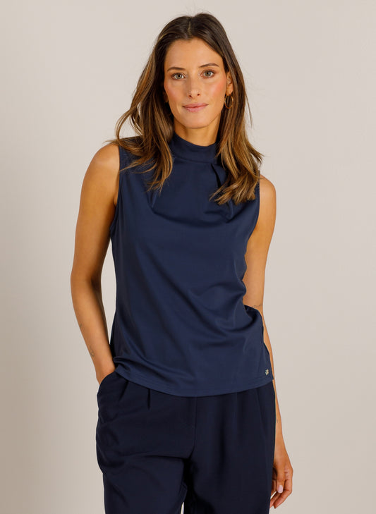 Ivy Beau traveltop mouwloos donkerblauw