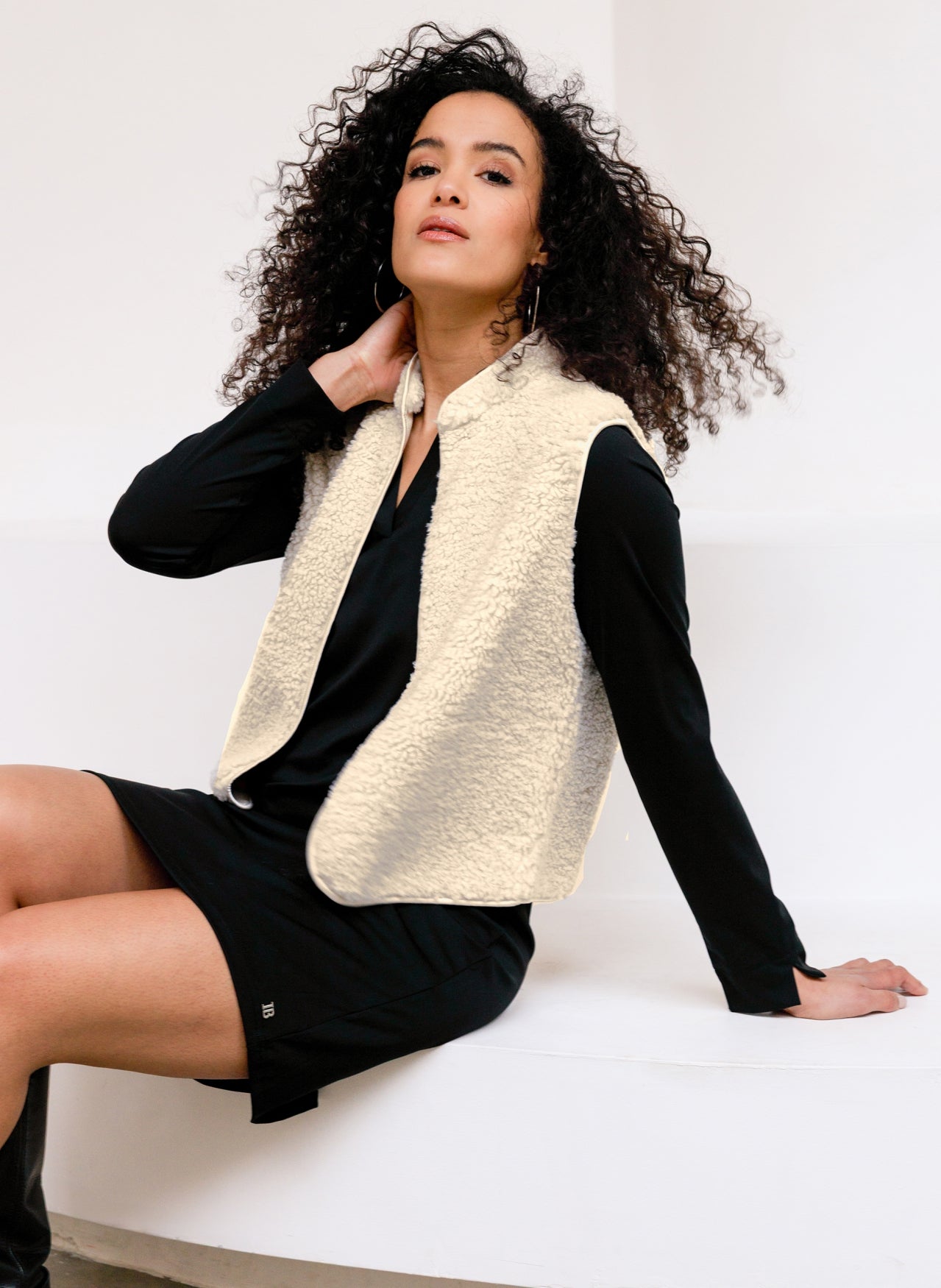 Ivy Beau gilet teddy Shery offwhite zand