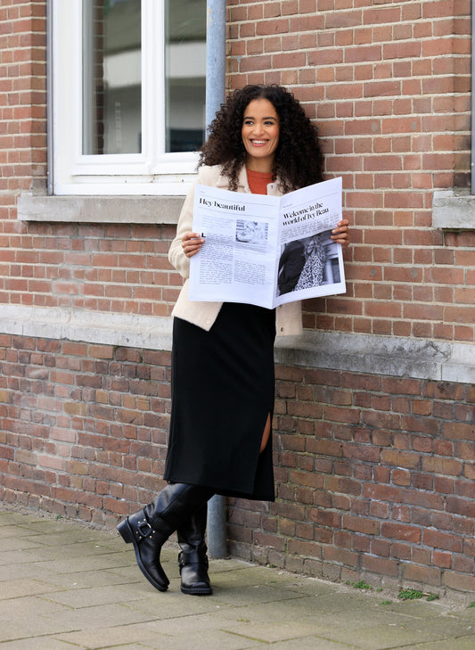Ivy Beau rok met split Shanon zwart