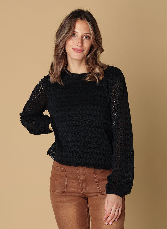 Ivy Beau top SKye kant black zwart