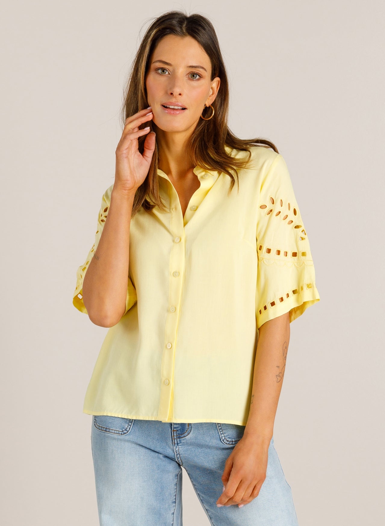 ivy beau damesblouse geel