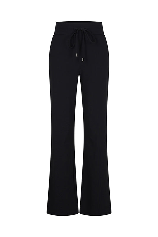 Mi Piace travelpants wijde recht pijp 202631 bonded zwart