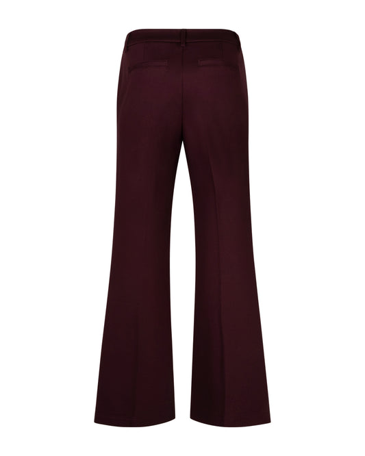 Red Button Brielle broek burgundy met achterzakken en wijde pijpen