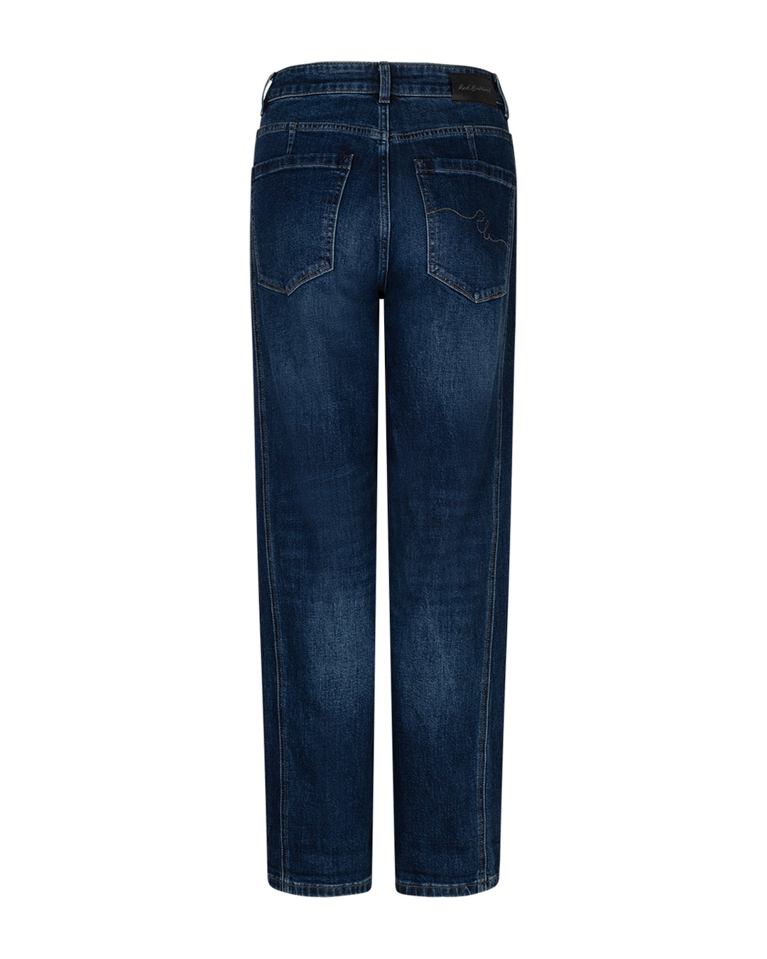 Jeans met rechte pijpen, donkerblauw denim, knoop- en ritssluiting en voorzakken