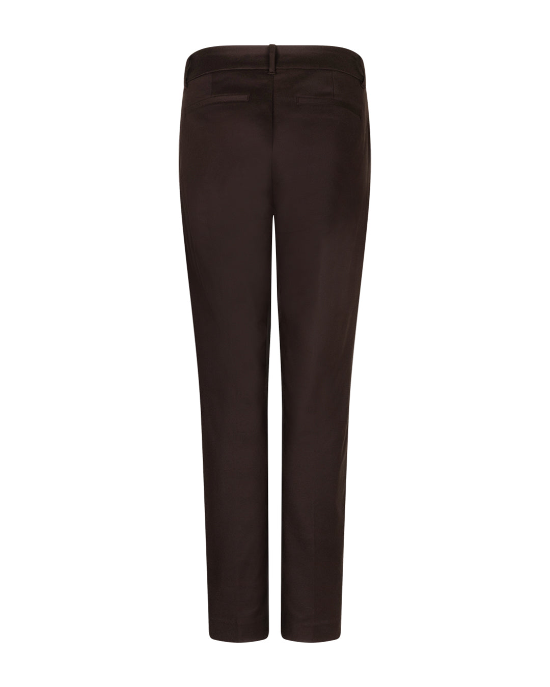 Donkere smart broek met hoge taille, achterpas en middenplooitje