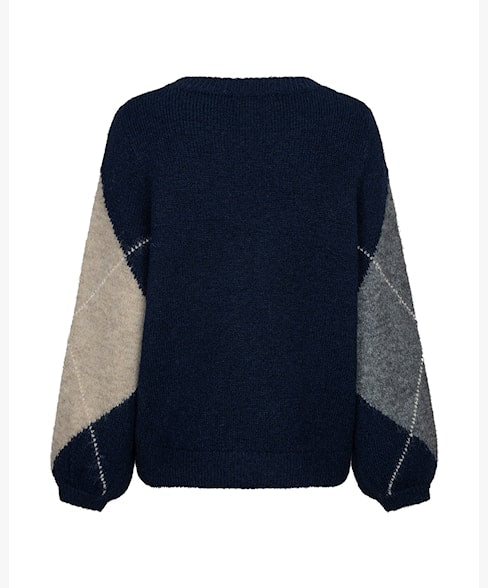 Red Button trui Argyle indigo