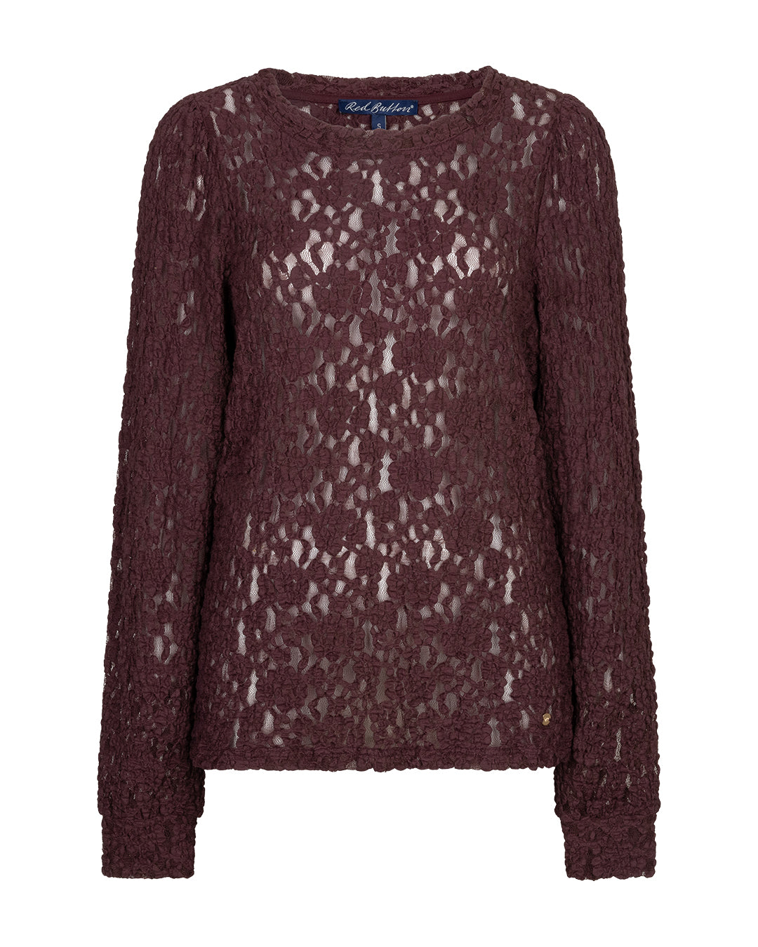 Red Button Top Lace burgundy