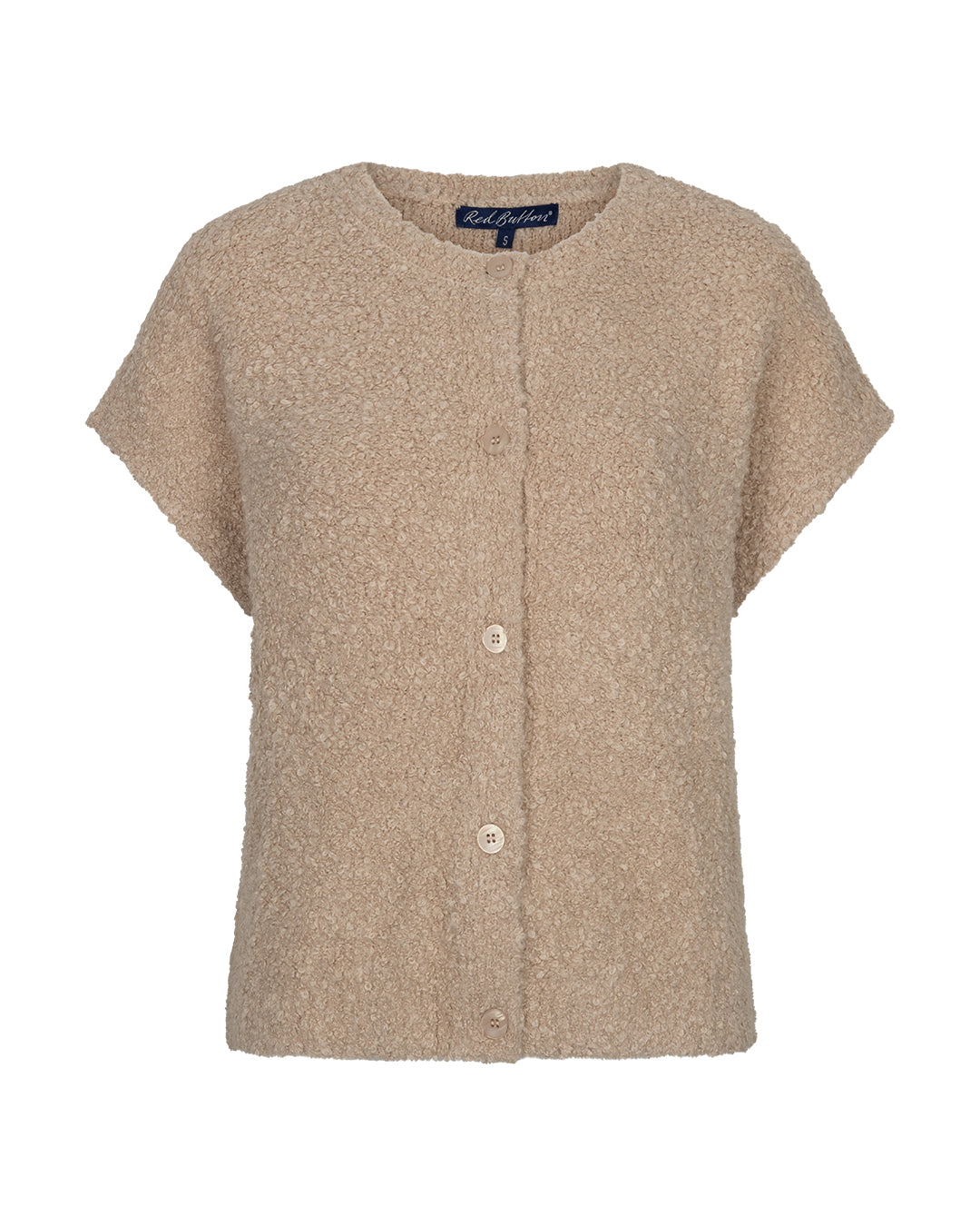 Red Button gilet Sleeveless Knit Boucle latte