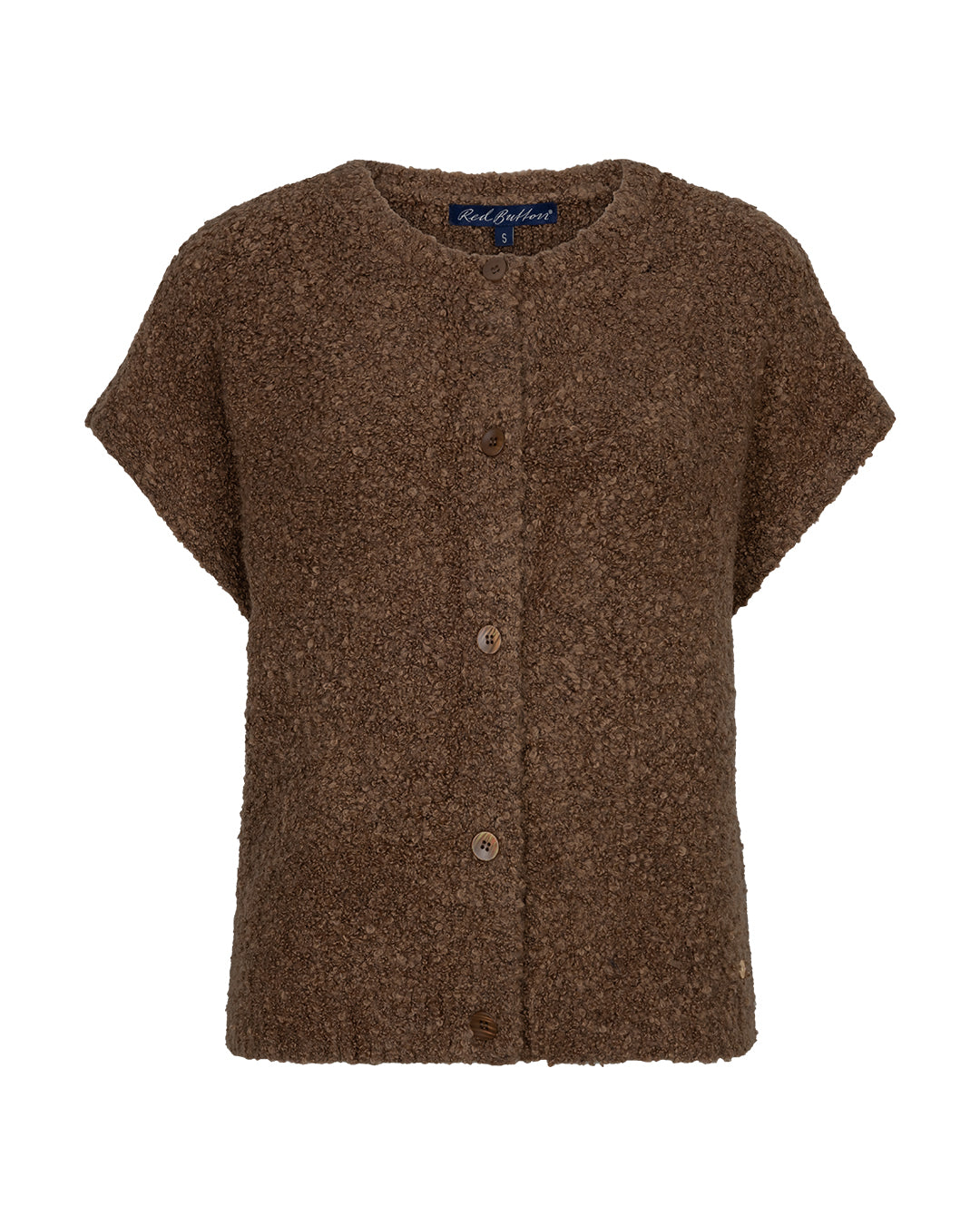 Red Button gilet Sleeveless Knit Boucle mud