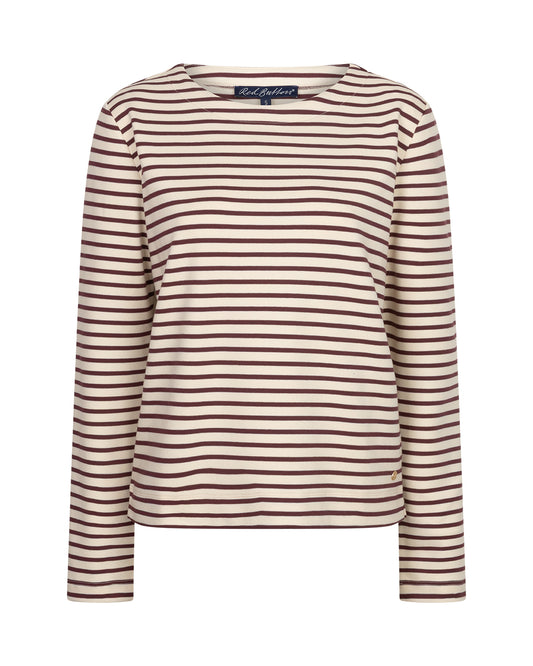Red Button trui Terry Stripe creme/dark berry