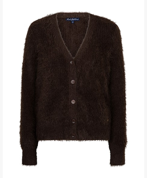 Red Button vest Fuzzy espresso