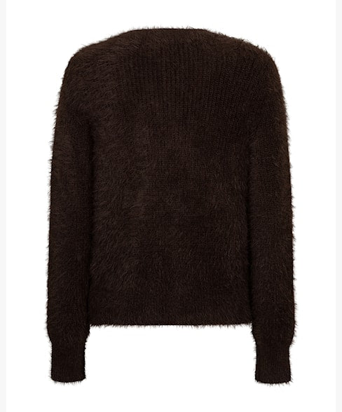 Red Button vest Fuzzy espresso