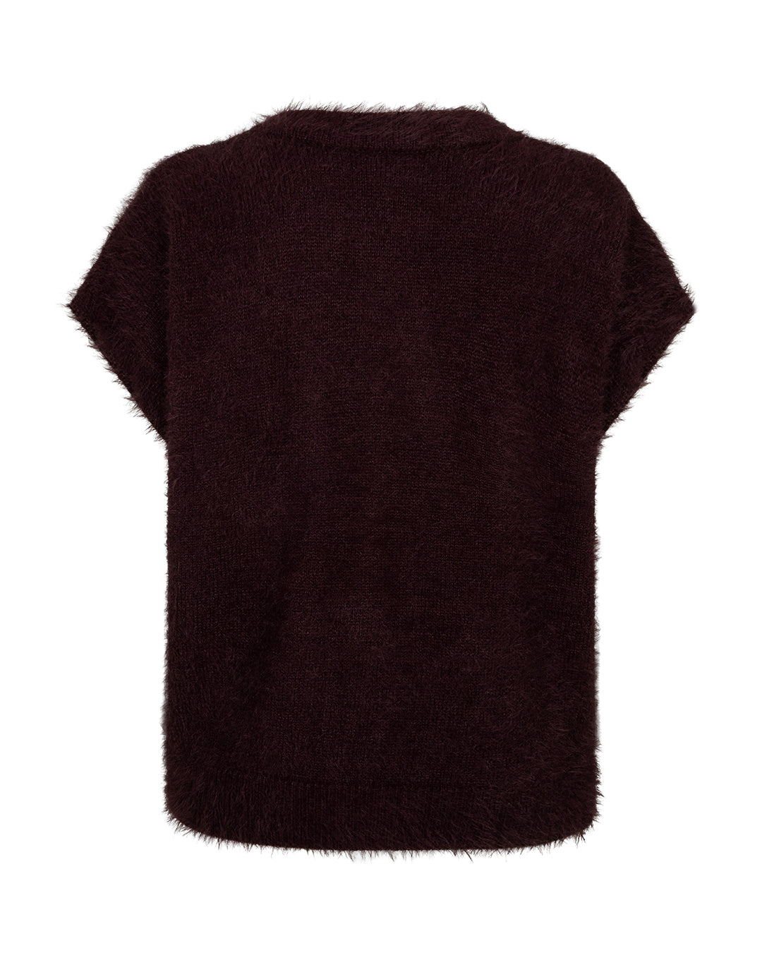 Red Button gilet Sleeveless Fuzzy burgundy