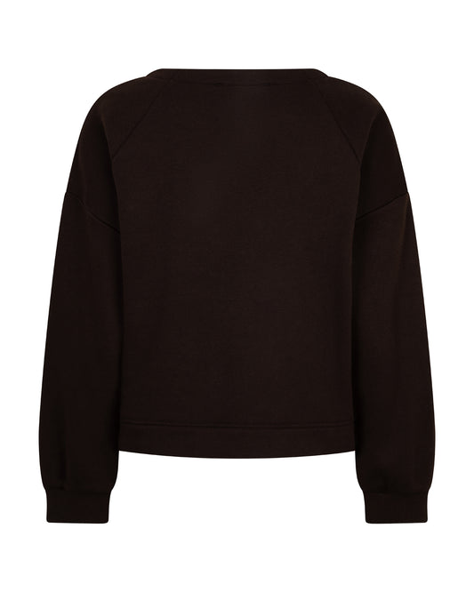 Red Button sweater Terry chestprint espresso