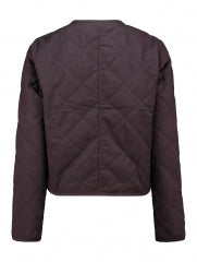 HL jack donkerbruin met ruitvormige quilting en lange mouwen