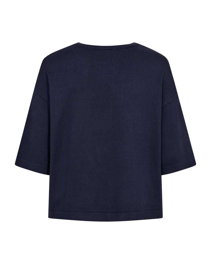 Freequent trui met ronde hals en korte mouwen, navy