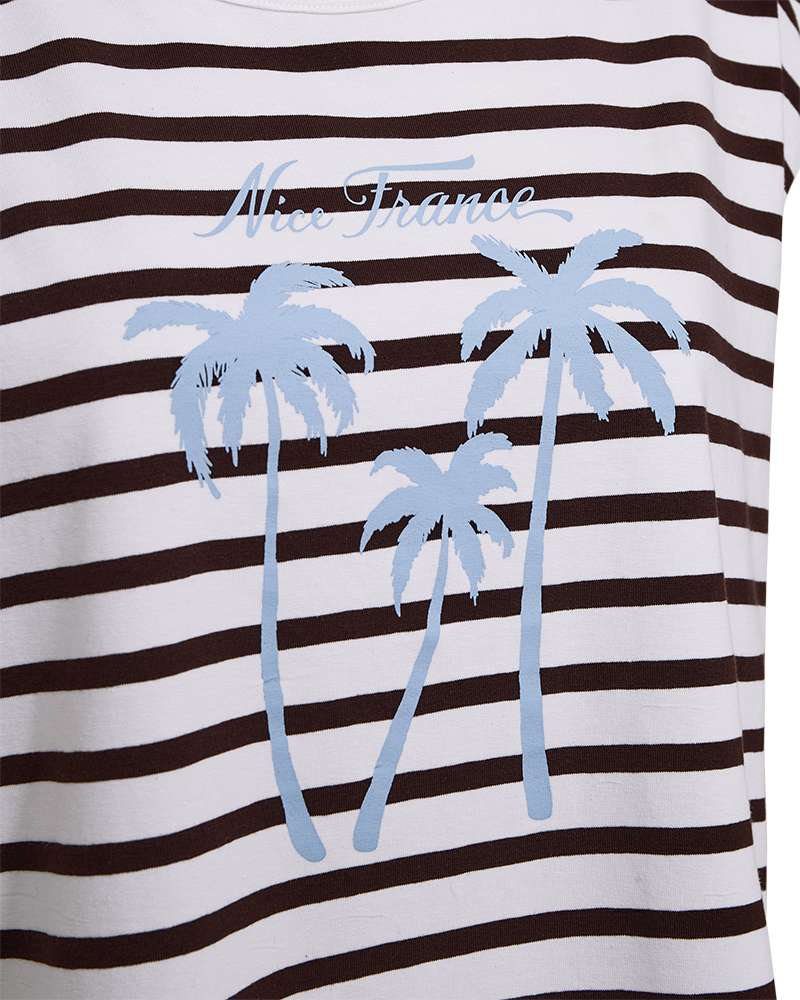 Freequent T-shirt Fenjal brilliant white/coffee bean