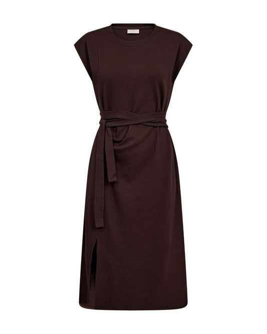 Freequent jurk Wrap coffee bean