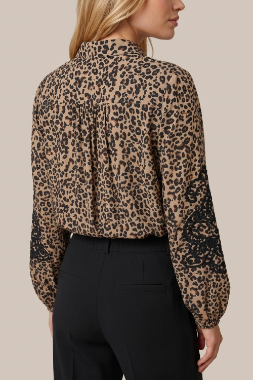 CS The Label blouse Leo black/mocha brown
