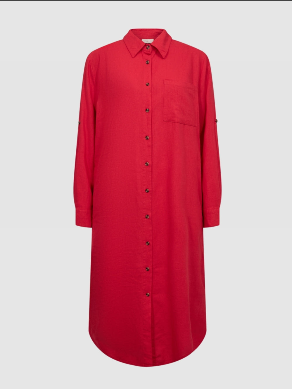 Freequent jurk Lava linnen true red