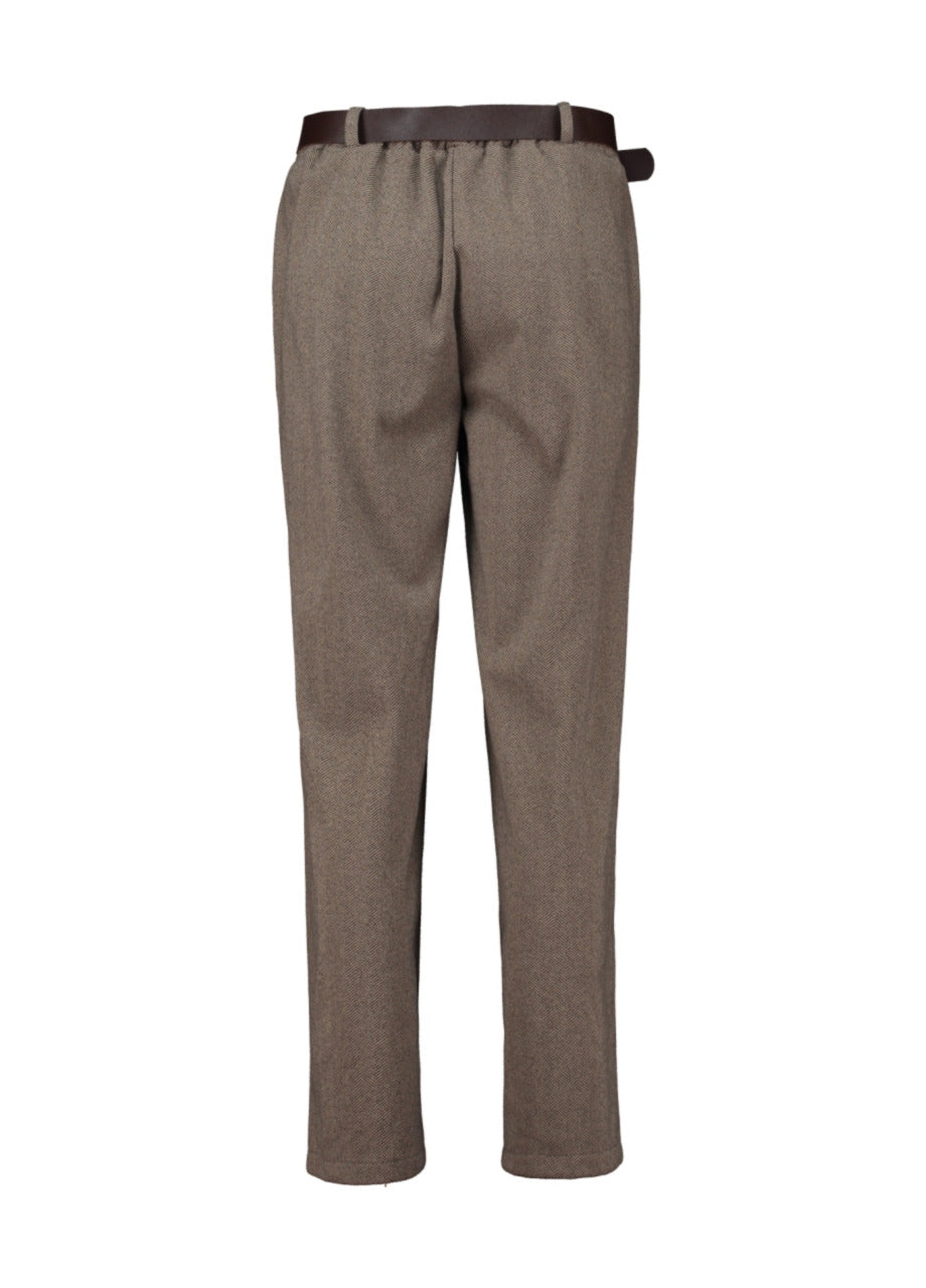 ZB-broek Carlotta bruin met rechte pijpen en elastische tailleband