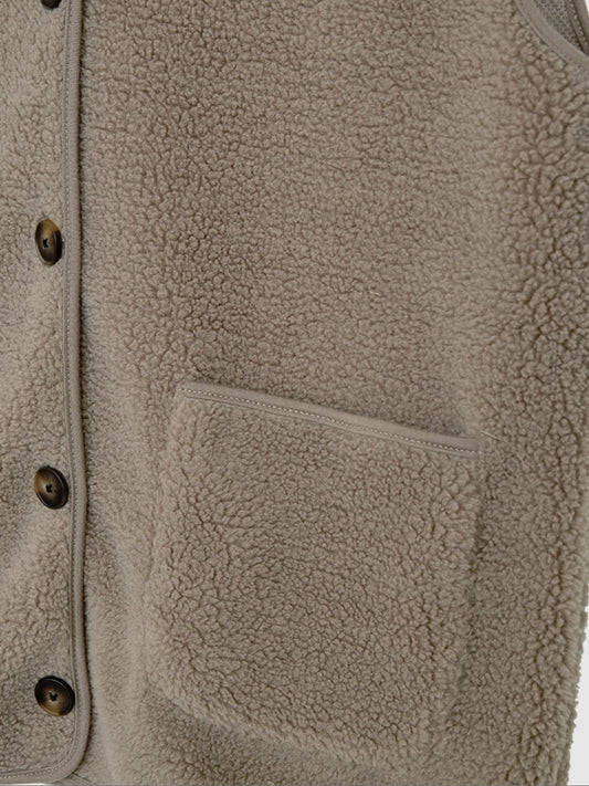 Freequent gilet Teddy desert taupe