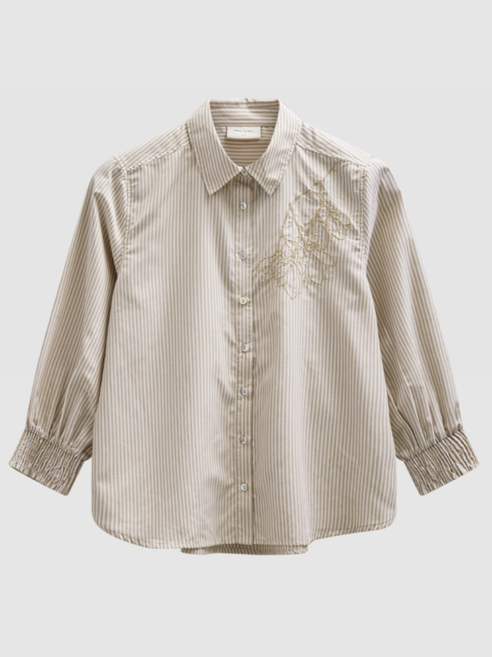 Freequent blouse Evalina  silver mink/star offwhite