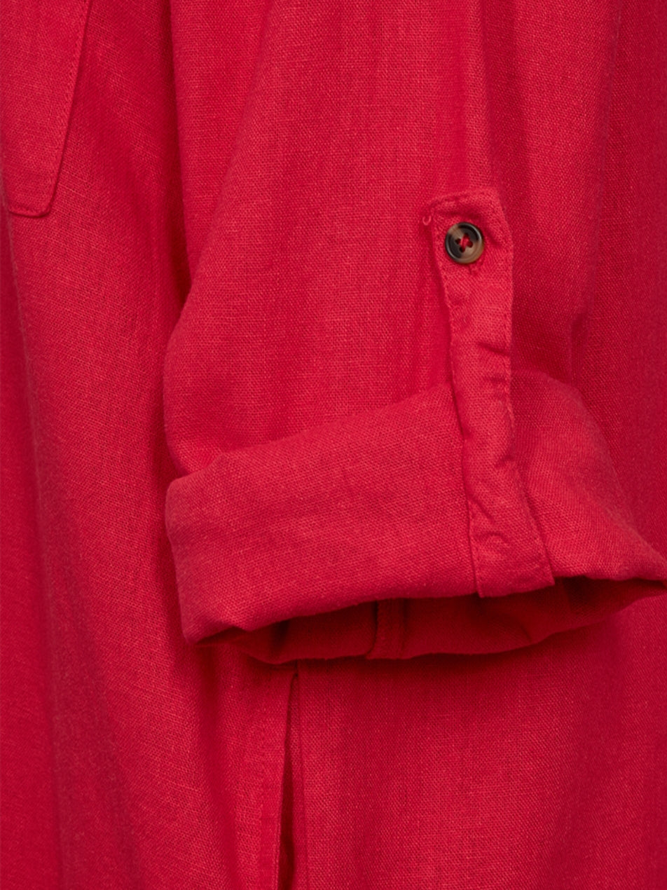 Freequent jurk Lava linnen true red
