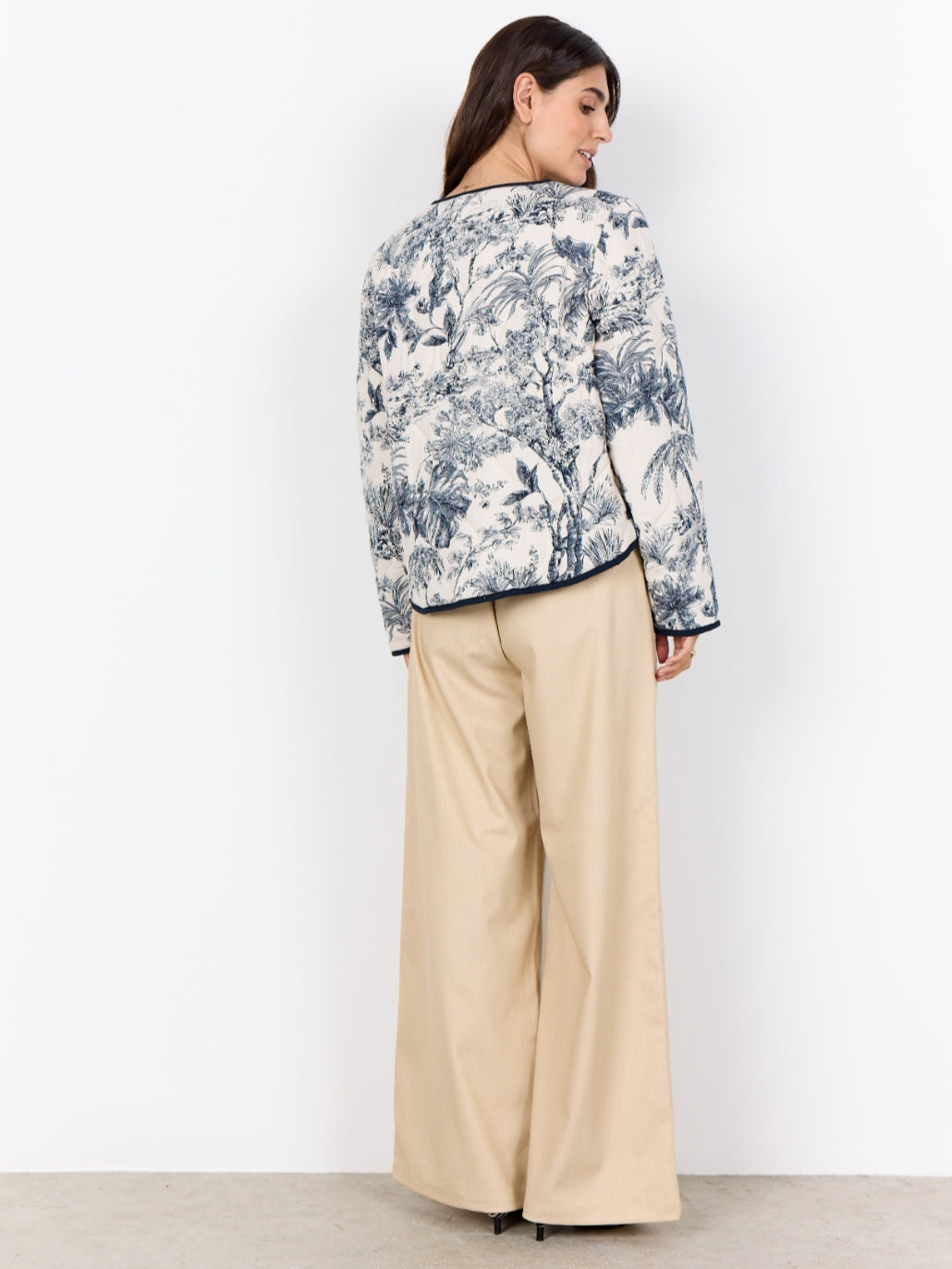 Soyaconcept vestjas Carli donkerblauw/ecru