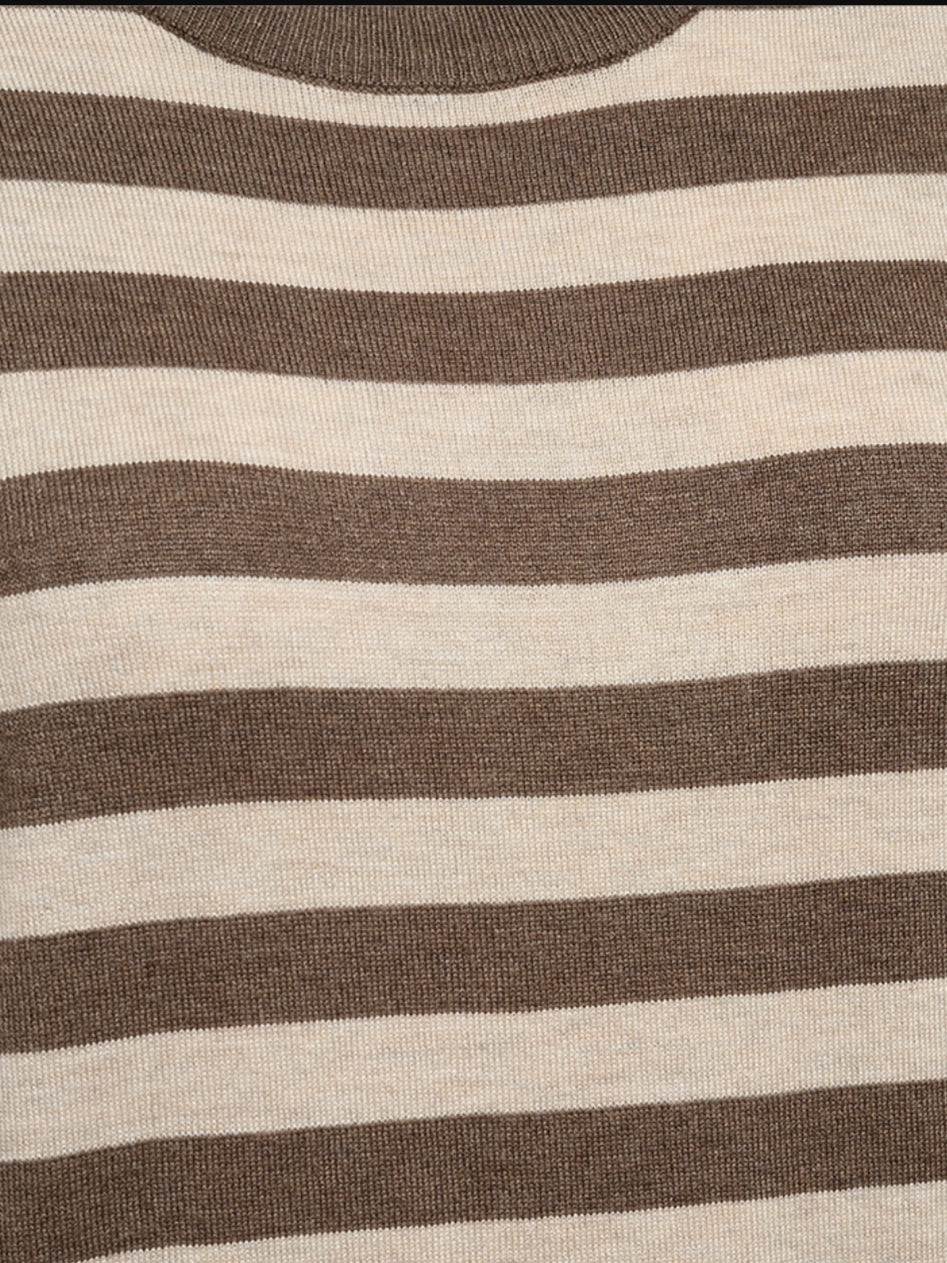 Freequent trui Joel striped morel/moonbeam